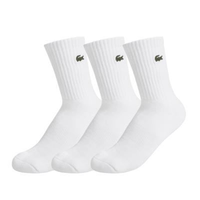라코스테 스포츠 쿠션 장목 양말 3P 화이트(RA903B55N001)