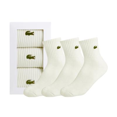라코스테 스포츠 쿠션 중목 양말 3P 아이보리(RA904B55NXFJ)